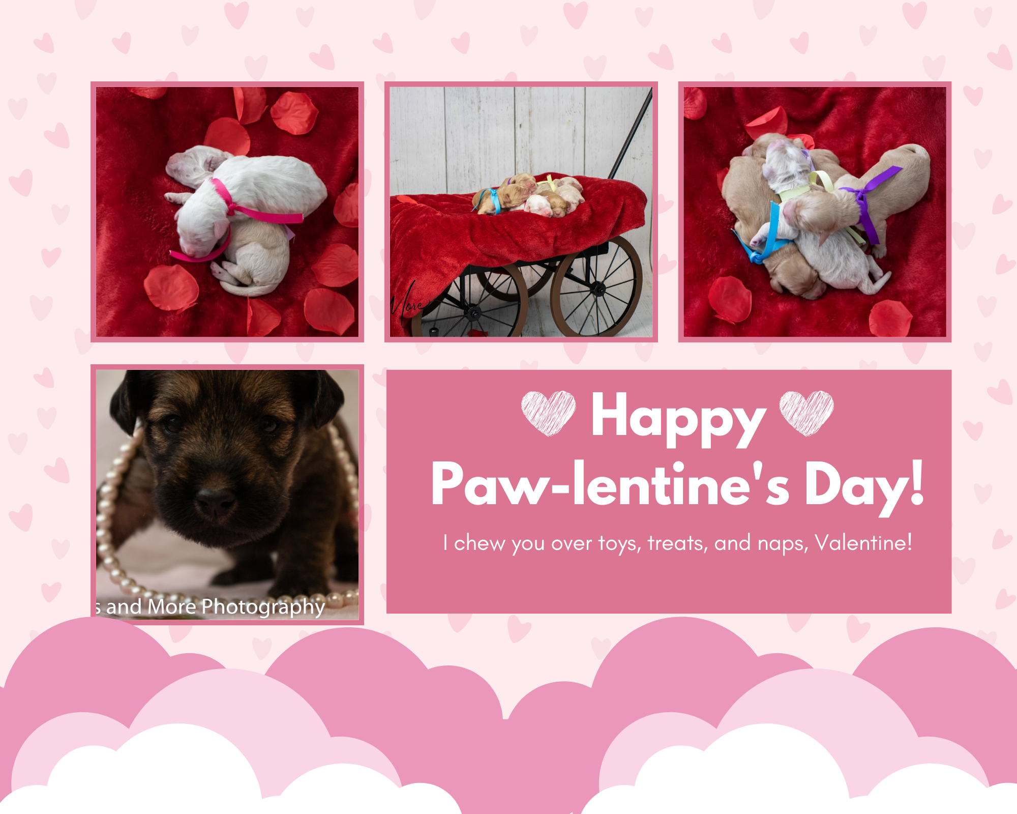 Pink Minimalist Happy Valentine's Day Photo Collage