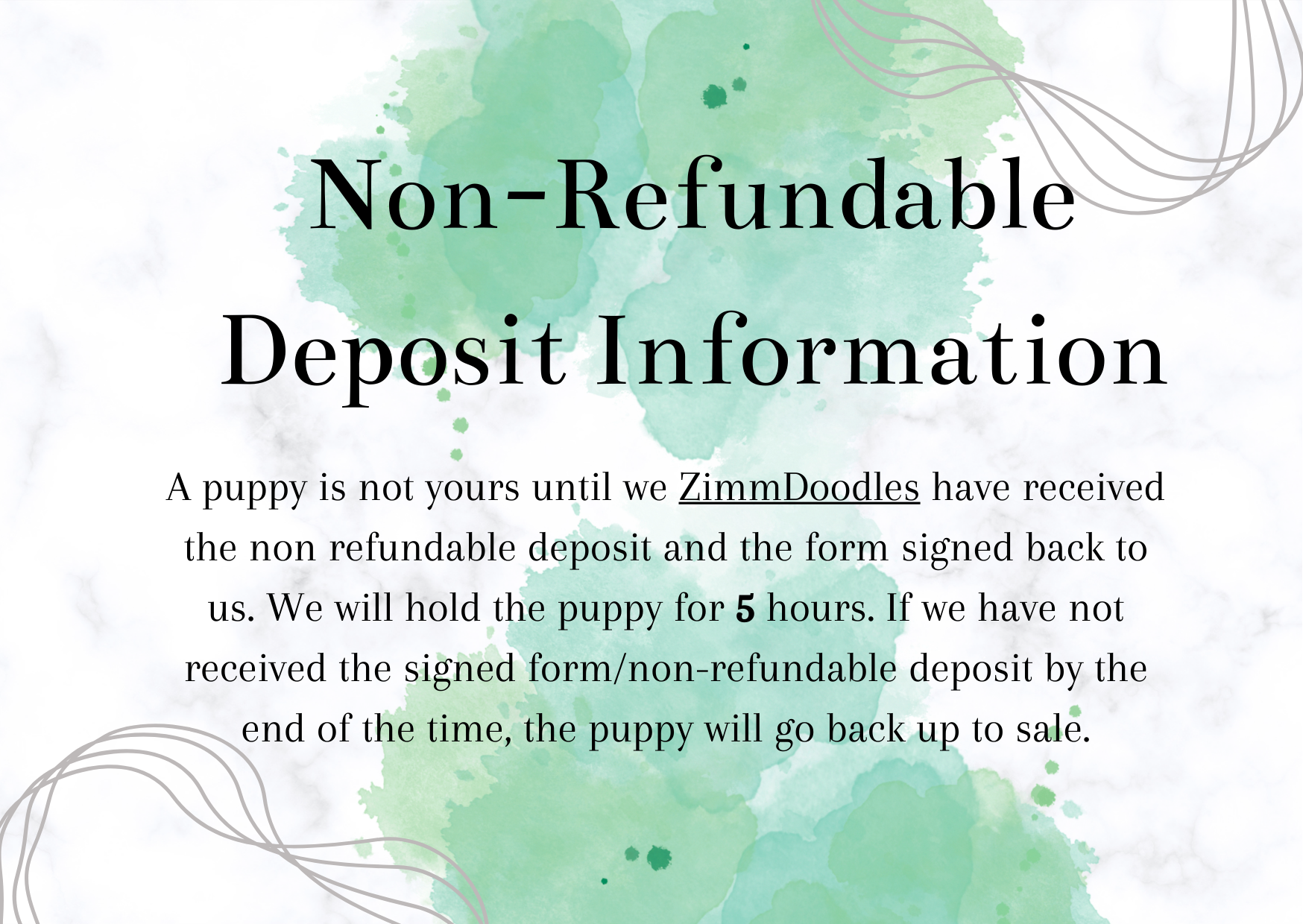 Non-Refundable Deposit Form